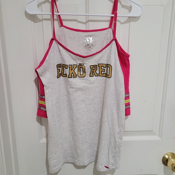 Ecko Red Women's Pink and White Tank Top - Picture 1 of 8